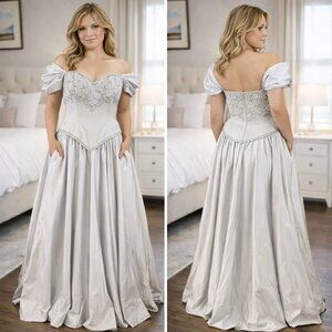 Miri Couture New York Gray Two Piece Ball Gown $995
